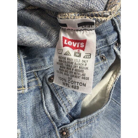 Levis 501 Jeans 34x27 Blue Button Fly Regular Fit Straight Leg Light Tag 34x30 - Picture 10 of 15